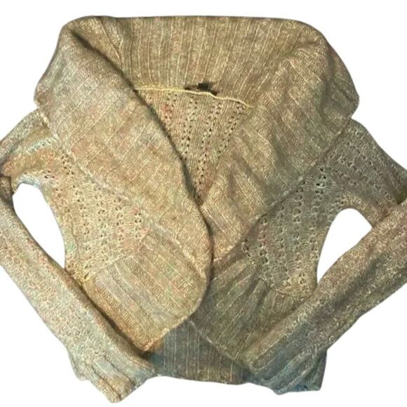 Y2K Vintage Bebe Womens Mint Green Gold Pearlescent Bolero - Picture 3 of 7